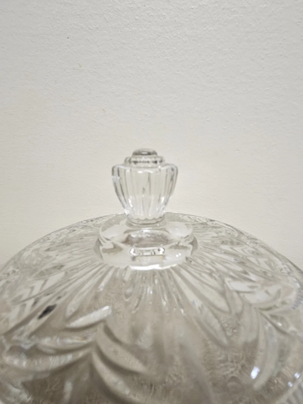 Vintage Avon Clear Glass Lidded Trinket Dish